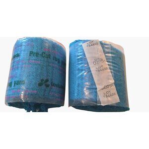 Leewards Pre Cut Rug Yarn Blue No 205 Acrylic Hook Latch France lot 2